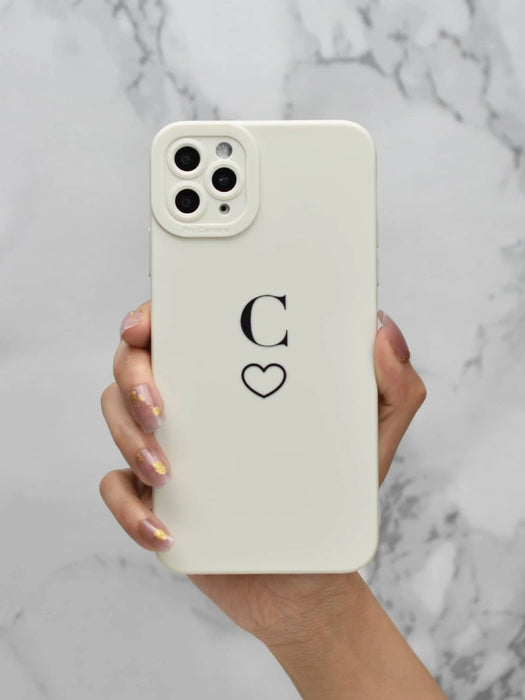 Funda de teléfono de TPU mate con diseño de alfabeto C en forma de ángel y corazón - Quierox - Tienda Online