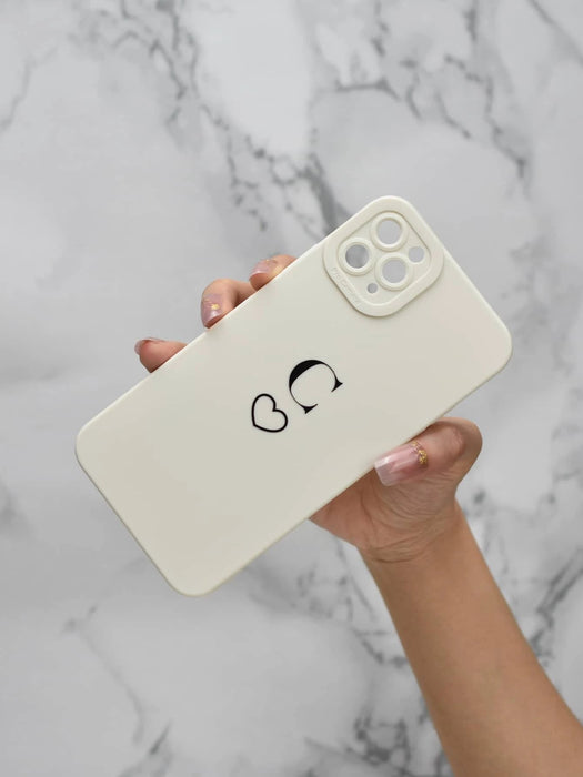 Funda de teléfono de TPU mate con diseño de alfabeto C en forma de ángel y corazón - Quierox - Tienda Online