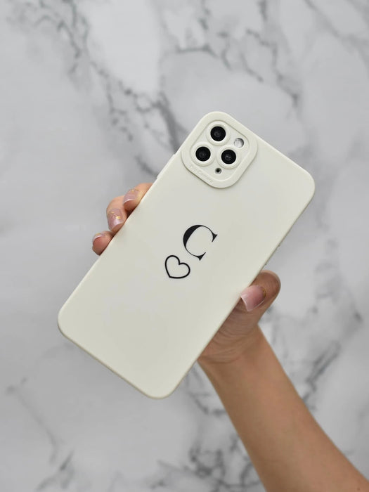 Funda de teléfono de TPU mate con diseño de alfabeto C en forma de ángel y corazón - Quierox - Tienda Online