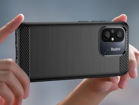 Funda de teléfono TPU de fibra de carbono con textura cepillada Xiaomi Redmi 10C, negro - Quierox - Tienda Online