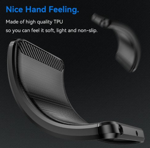 Funda de teléfono TPU de fibra de carbono con textura cepillada Xiaomi Redmi 10C, negro - Quierox - Tienda Online