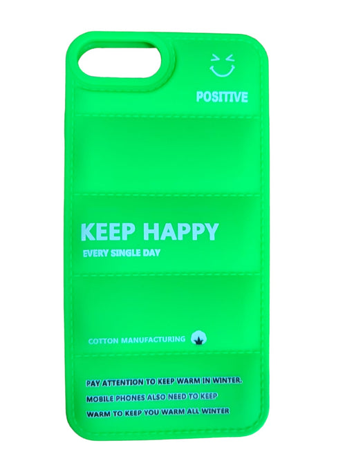Funda de teléfono verde neon con estampado de letras - Quierox - Tienda Online