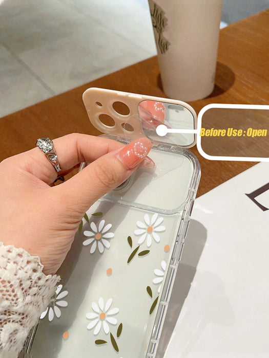 Funda de TPU con soporte de espejo y diseño floral pintado, para iphone 13 Pro Max - Quierox - Tienda Online