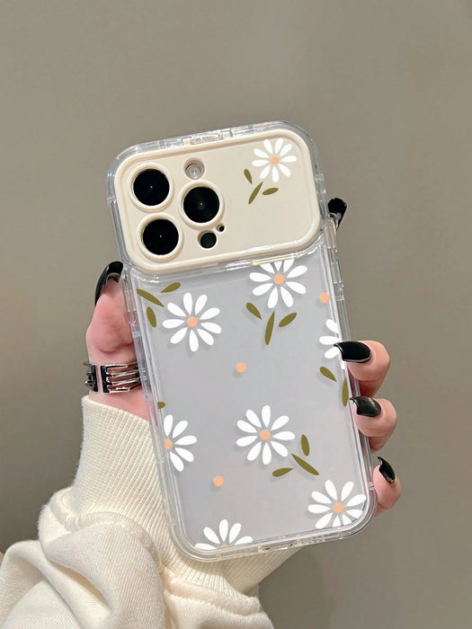 Funda de TPU con soporte de espejo y diseño floral pintado, para iphone 13 Pro Max - Quierox - Tienda Online
