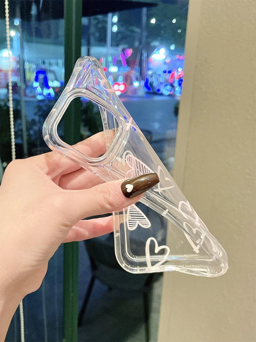 Funda de TPU transparente con diseño de corazón de San Valentín Y2K - Quierox - Tienda Online