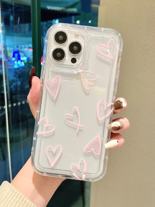 Funda de TPU transparente con diseño de corazón de San Valentín Y2K - Quierox - Tienda Online