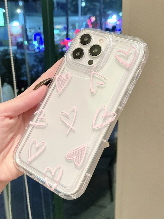 Funda de TPU transparente con diseño de corazón de San Valentín Y2K - Quierox - Tienda Online