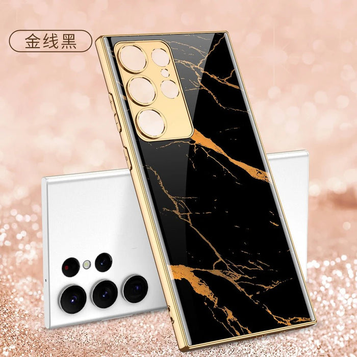 Funda de vidrio templado de mármol para Samsung Galaxy S22 Ultra - Quierox - Tienda Online