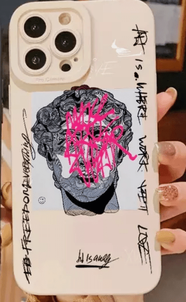 Funda Graffiti David & Mona Lisa iPhone 13pro - Quierox - Tienda Online