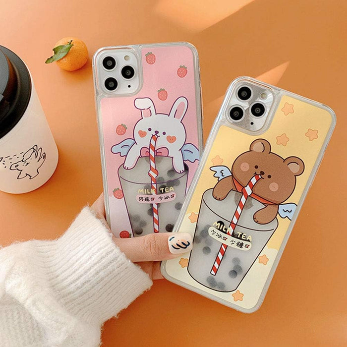 Funda líquida de té de burbujas compatible con iPhone paquete de 2 - Quierox - Tienda Online