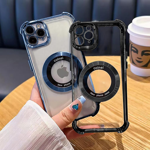 Funda magnética transparente para iPhone, lujosa funda con brillo en las cuatro esquinas - Quierox - Tienda Online