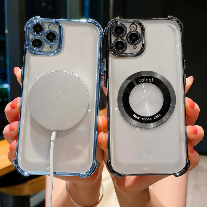 Funda magnética transparente para iPhone, lujosa funda con brillo en las cuatro esquinas - Quierox - Tienda Online