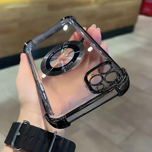 Funda magnética transparente para iPhone, lujosa funda con brillo en las cuatro esquinas - Quierox - Tienda Online