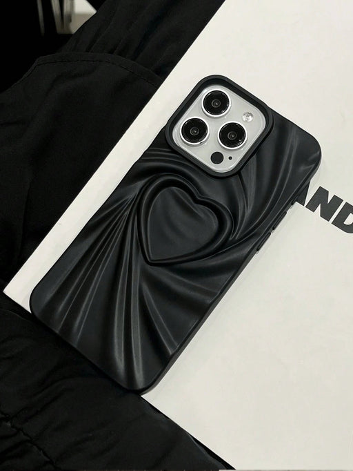 Funda minimalista de San Valentín en negro mate con forma de corazón 3D,impermeable - Quierox - Tienda Online