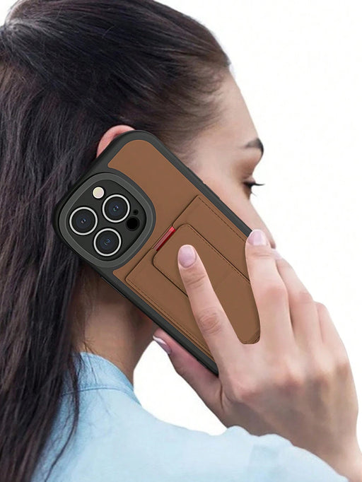 Funda multifuncional marrón caramelo con tarjetero para iPhone 15 Pro Pro - Quierox - Tienda Online