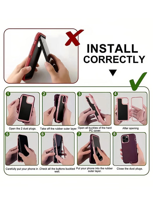 Funda negra y negra, resistente y resistente a caídas, protección integral a prueba de golpes - Quierox - Tienda Online