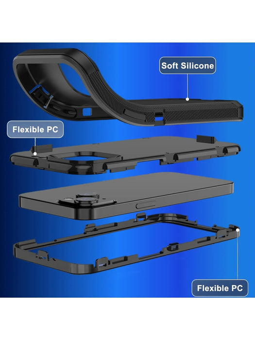 Funda negra y negra, resistente y resistente a caídas, protección integral a prueba de golpes - Quierox - Tienda Online