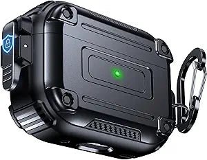 Funda para AirPods Pro de 2ª generación con bloqueo seguro,llavero y cepillo de limpieza - Quierox - Tienda Online