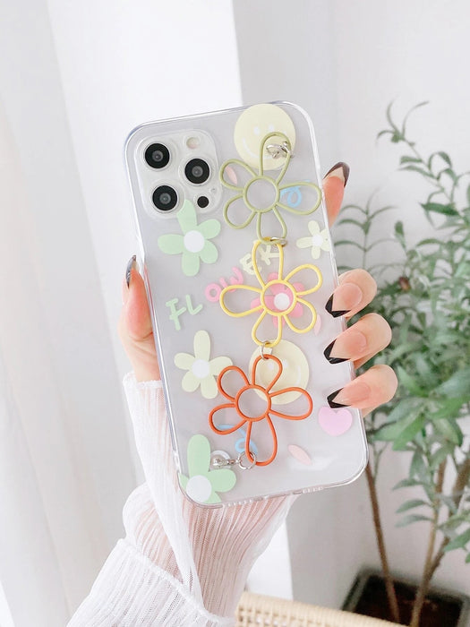 Funda para celular con correa de cadena de flores huecas, Galaxy S20 - Quierox - Tienda Online