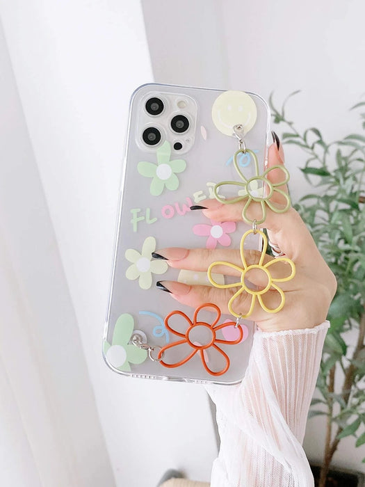Funda para celular con correa de cadena de flores huecas, Galaxy S20 - Quierox - Tienda Online