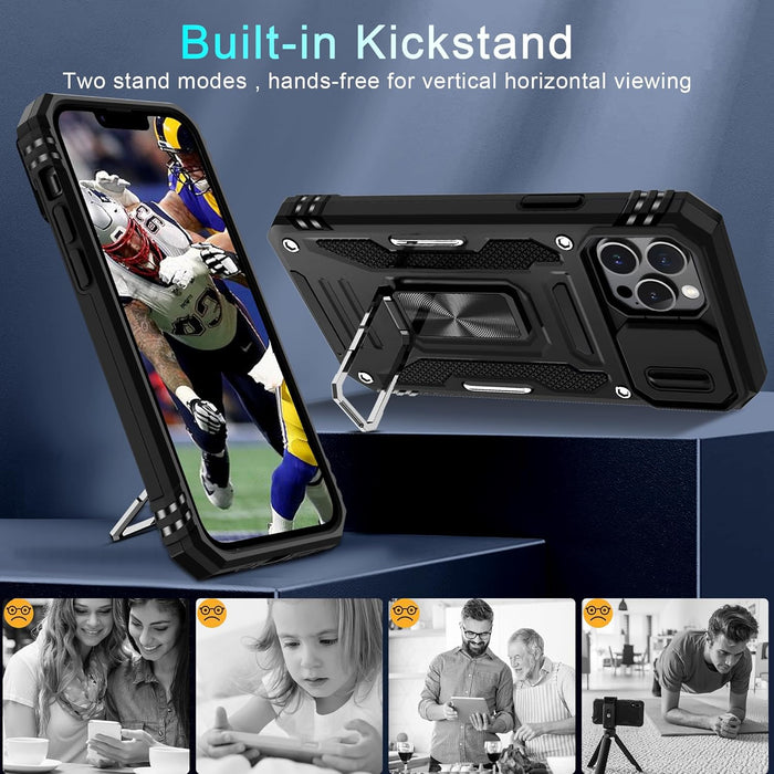 Funda para iPhone 13 Pro Max con cubierta deslizante para cámara + protector de pantalla - Quierox - Tienda Online