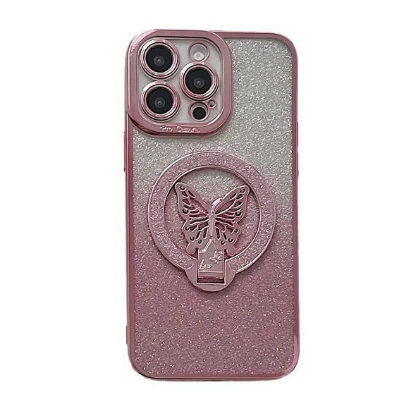 Funda para iPhone 13 Pro Max con soporte magnético de mariposa brillante y bonito - Quierox - Tienda Online