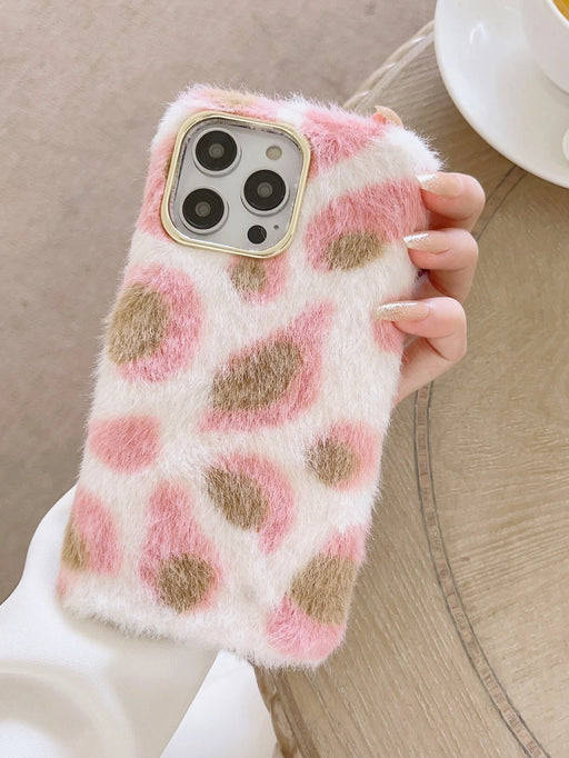 Funda para Iphone 7p/8p con estampado de leopardo de felpa - Quierox - Tienda Online