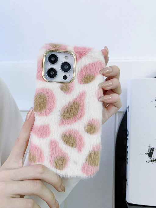 Funda para Iphone 7p/8p con estampado de leopardo de felpa - Quierox - Tienda Online