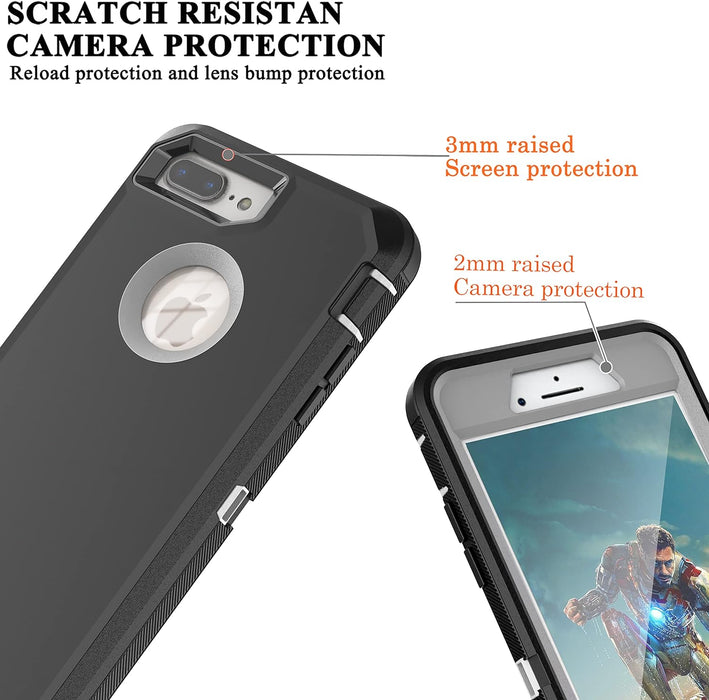 Funda para iPhone 8 Plus/7 Plus con protector de pantalla incorporado, a prueba de caídas - Quierox - Tienda Online