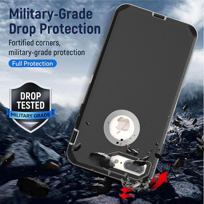 Funda para iPhone 8 Plus/7 Plus con protector de pantalla incorporado, a prueba de caídas - Quierox - Tienda Online