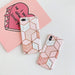 Funda para Iphone con cubierta rosa mármol geométrico - Quierox - Tienda Online