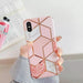Funda para Iphone con cubierta rosa mármol geométrico - Quierox - Tienda Online