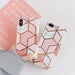 Funda para Iphone con cubierta rosa mármol geométrico - Quierox - Tienda Online