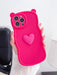 Funda para móvil con orejas de gato y decoración en forma de corazón en 3D - Quierox - Tienda Online