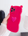 Funda para móvil con orejas de gato y decoración en forma de corazón en 3D - Quierox - Tienda Online