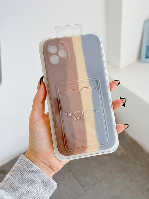 Funda para móvil de rayas de arcoíris con ranura de tarjeta - Quierox - Tienda Online