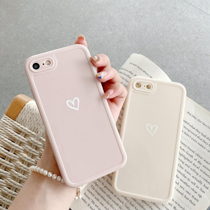 Funda para mujeres y niñas, lindo patrón de corazón de amor suave y delgada para iphone 7/8//SE2 - Quierox - Tienda Online