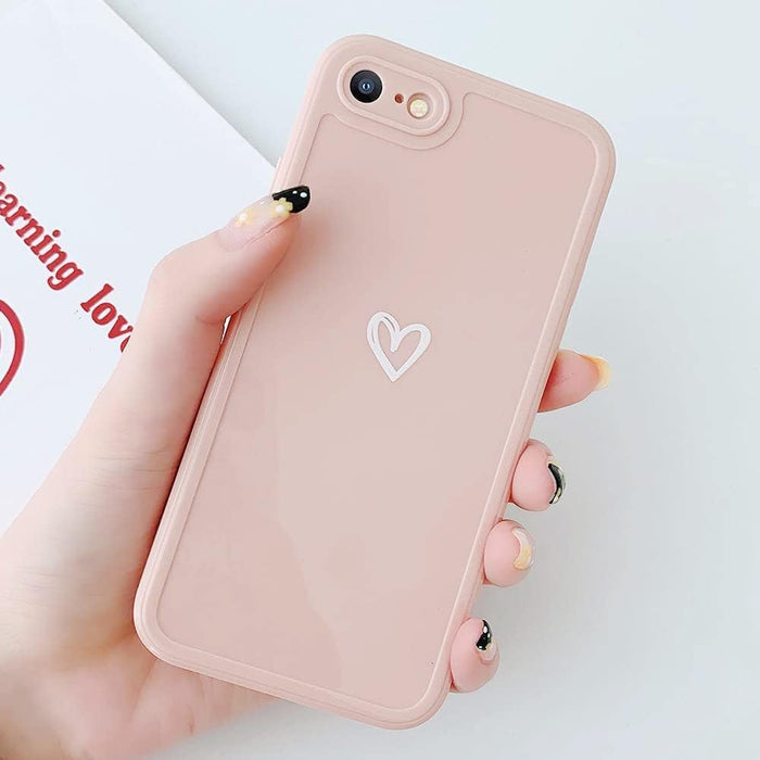 Funda para mujeres y niñas, lindo patrón de corazón de amor suave y delgada para iphone 7/8//SE2 - Quierox - Tienda Online