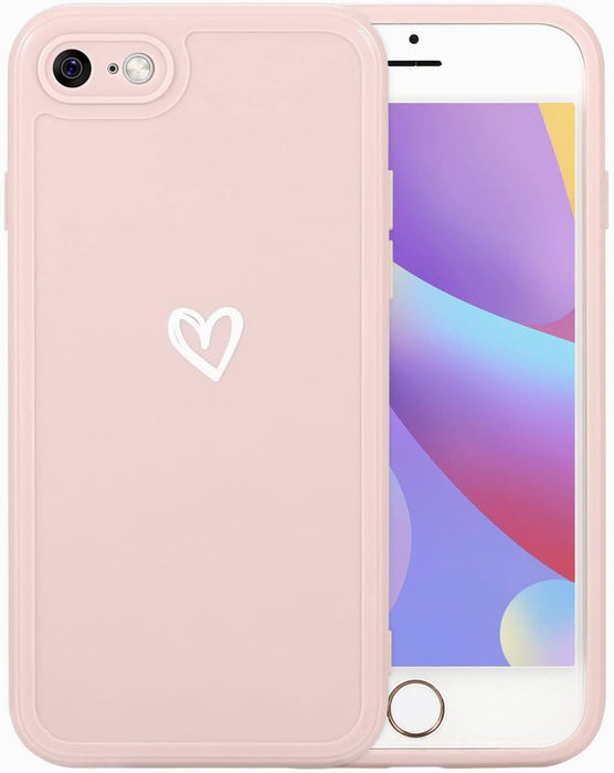 Funda para mujeres y niñas, lindo patrón de corazón de amor suave y delgada para iphone 7/8//SE2 - Quierox - Tienda Online