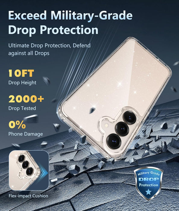 Funda para Samsung Galaxy S25: Protección militar contra caídas transparente (brillante) - Quierox - Tienda Online