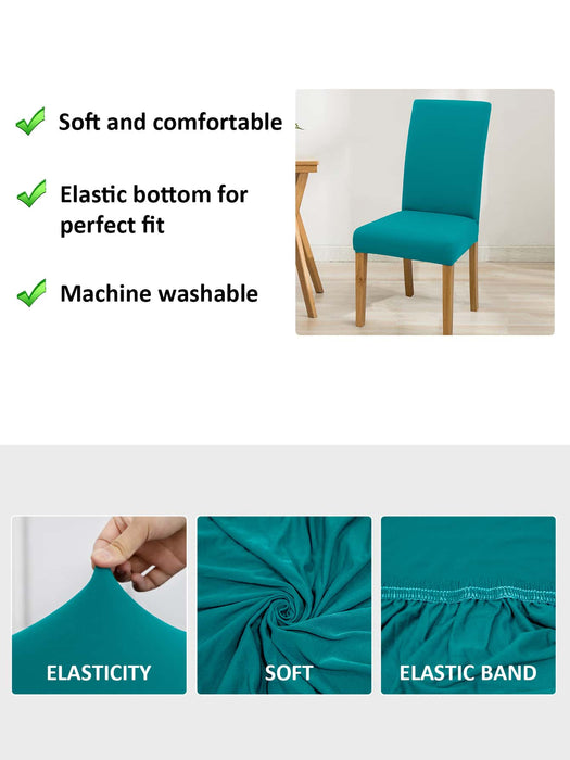 Funda para sillas de comedor de seda color leche, elásticas, de poliéster, 1 unidad - Quierox - Tienda Online