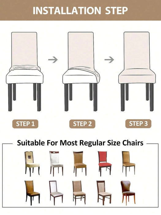Funda para sillas de comedor de seda color leche, elásticas, de poliéster, 1 unidad - Quierox - Tienda Online