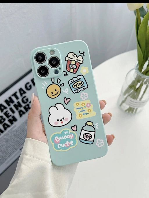 Funda para Teléfono Anti - Caída con estampado de conejo y cara sonriente para Iphone 11 - Quierox - Tienda Online