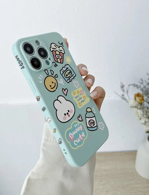 Funda para Teléfono Anti - Caída con estampado de conejo y cara sonriente para Iphone 11 - Quierox - Tienda Online
