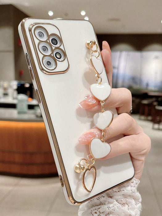 Funda para teléfono Apple Plating lisa con correa de mano - Quierox - Tienda Online