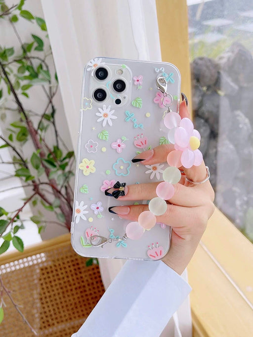 Funda para teléfono con cadena de flores, diseño floral pequeño, Iphone XS Max - Quierox - Tienda Online