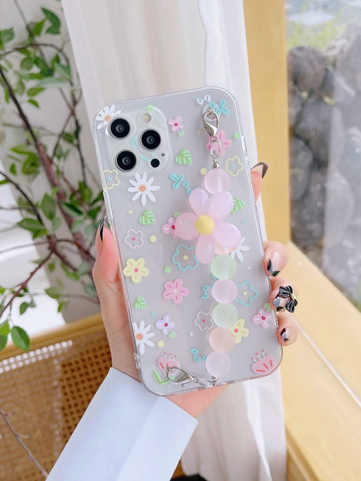 Funda para teléfono con cadena de flores, diseño floral pequeño, Iphone XS Max - Quierox - Tienda Online