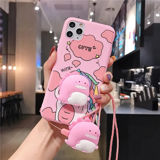 Funda para teléfono con dibujos animados de dinosaurio y unicornio para samsung S21 - Quierox - Tienda Online