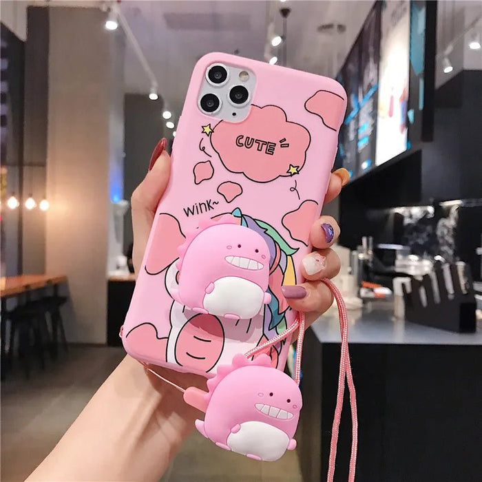 Funda para teléfono con dibujos animados de dinosaurio y unicornio para samsung S21 - Quierox - Tienda Online