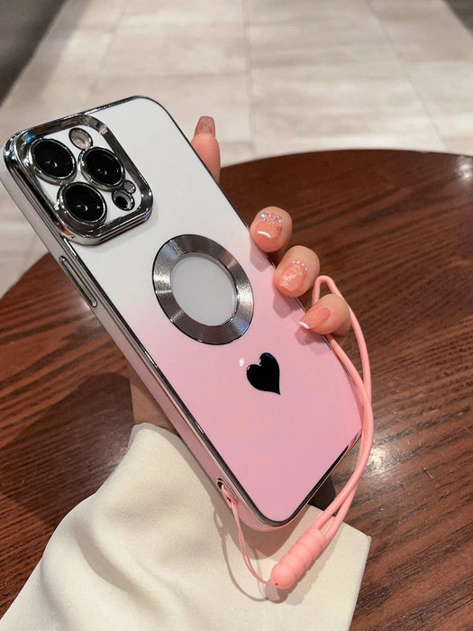 Funda para teléfono con diseño de corazón y cordón compatible - Quierox - Tienda Online